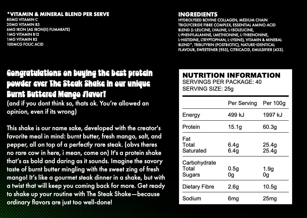 The Steak Shake - Burnt Buttered Mango